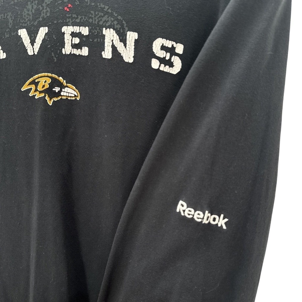 Reebok Baltimore Ravens NFL Onfield Long Sleeve Shirt Black Mens XL - Picture 4 of 10